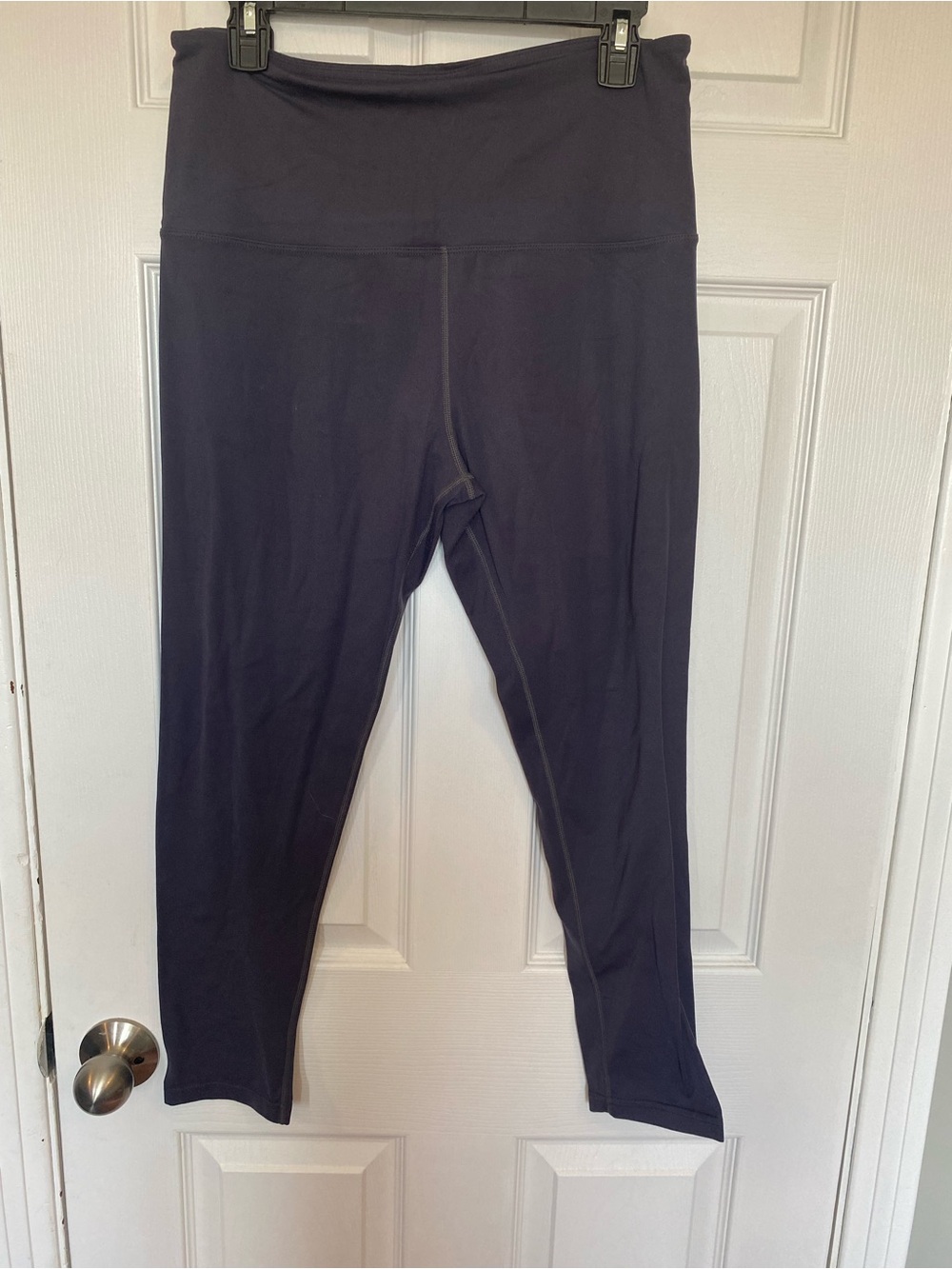 Tuff Athletics Veda Dark Purple High Rise Ankle Leggings Size Large L